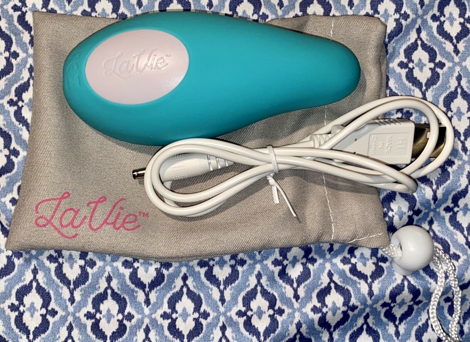 LaVie Lactation Massage Breastfeeding Vibrator with Cord Teal Clogged Duct Help