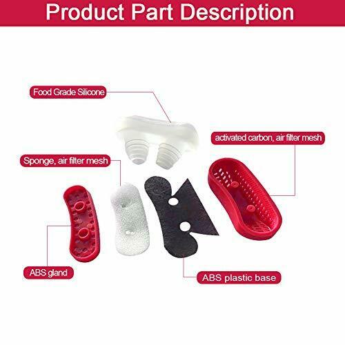 Anti Snoring Filter Devices, USB Rechargeable 2 in 1 PM2.5 Breathing Air Red