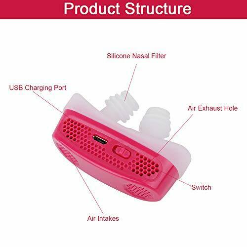 Anti Snoring Filter Devices, USB Rechargeable 2 in 1 PM2.5 Breathing Air Red